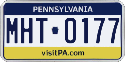 PA license plate MHT0177