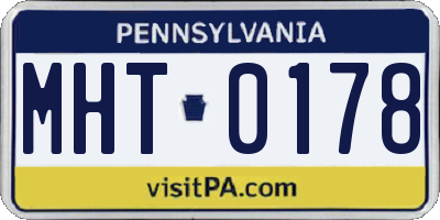 PA license plate MHT0178