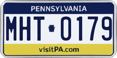 PA license plate MHT0179