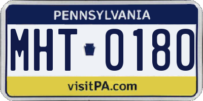 PA license plate MHT0180