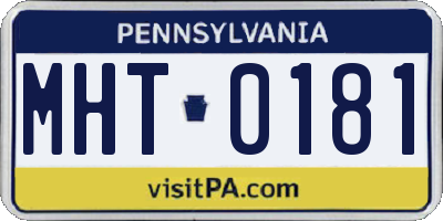 PA license plate MHT0181