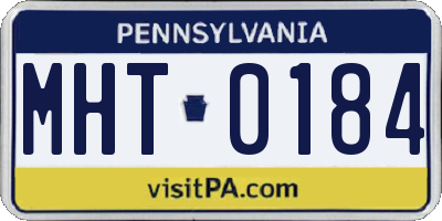 PA license plate MHT0184