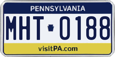 PA license plate MHT0188