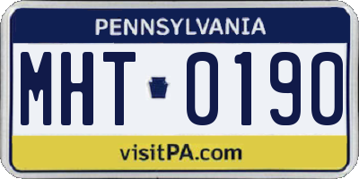 PA license plate MHT0190