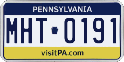 PA license plate MHT0191