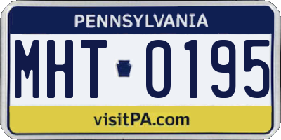 PA license plate MHT0195