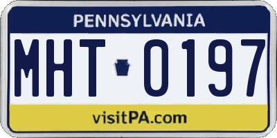 PA license plate MHT0197