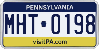 PA license plate MHT0198