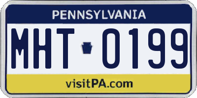 PA license plate MHT0199