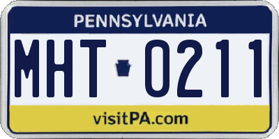 PA license plate MHT0211