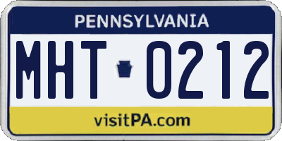 PA license plate MHT0212