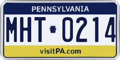 PA license plate MHT0214