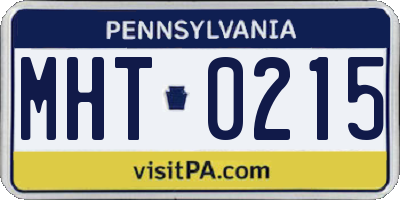 PA license plate MHT0215