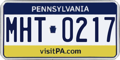 PA license plate MHT0217