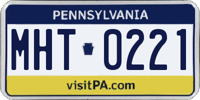 PA license plate MHT0221