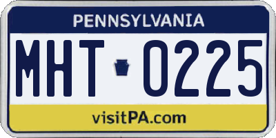 PA license plate MHT0225