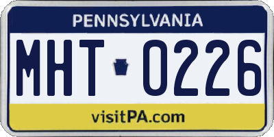 PA license plate MHT0226