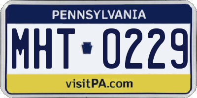 PA license plate MHT0229