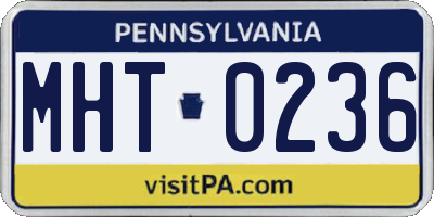 PA license plate MHT0236
