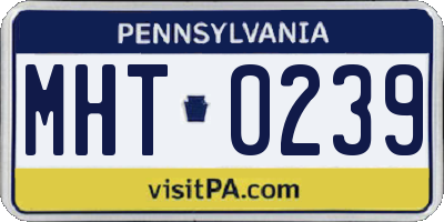 PA license plate MHT0239