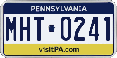 PA license plate MHT0241