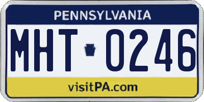 PA license plate MHT0246