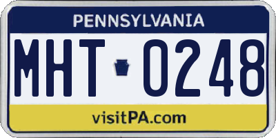 PA license plate MHT0248