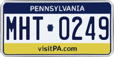 PA license plate MHT0249