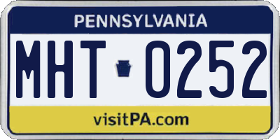 PA license plate MHT0252