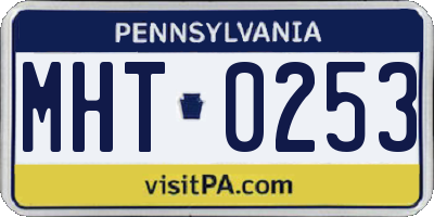 PA license plate MHT0253