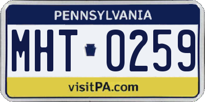 PA license plate MHT0259