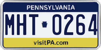 PA license plate MHT0264