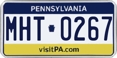 PA license plate MHT0267