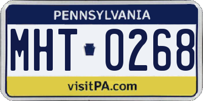 PA license plate MHT0268