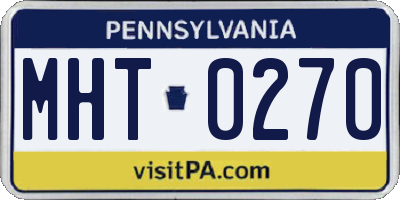 PA license plate MHT0270