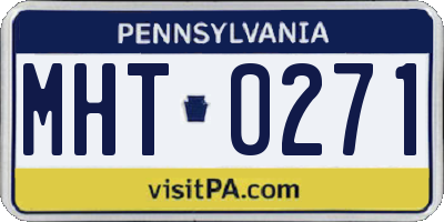 PA license plate MHT0271