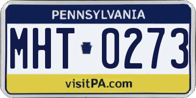 PA license plate MHT0273