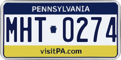 PA license plate MHT0274