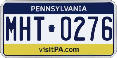 PA license plate MHT0276