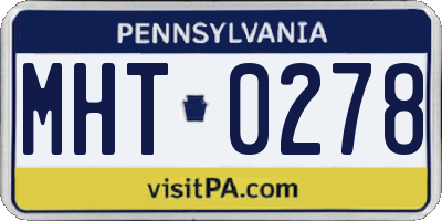PA license plate MHT0278