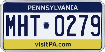 PA license plate MHT0279