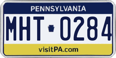 PA license plate MHT0284