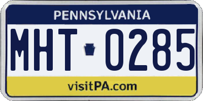 PA license plate MHT0285