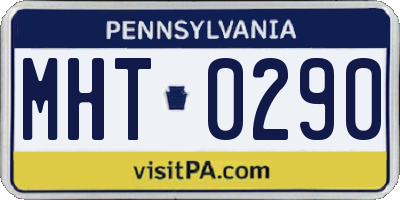 PA license plate MHT0290