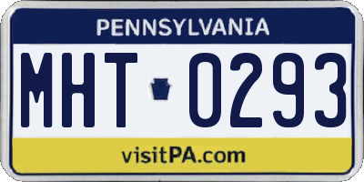 PA license plate MHT0293