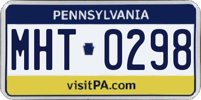 PA license plate MHT0298