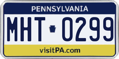 PA license plate MHT0299