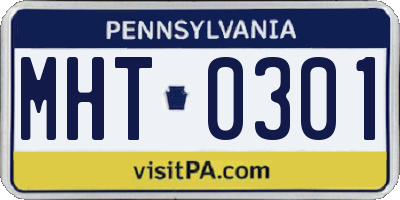 PA license plate MHT0301