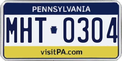 PA license plate MHT0304