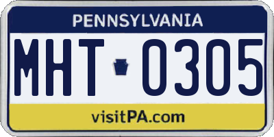 PA license plate MHT0305